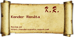 Kender Renáta névjegykártya